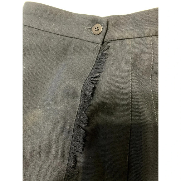 Talbots Wrap Skirt Size 6 100% Wool Navy Pleated Fringe Preppy Academia - Picture 5 of 9